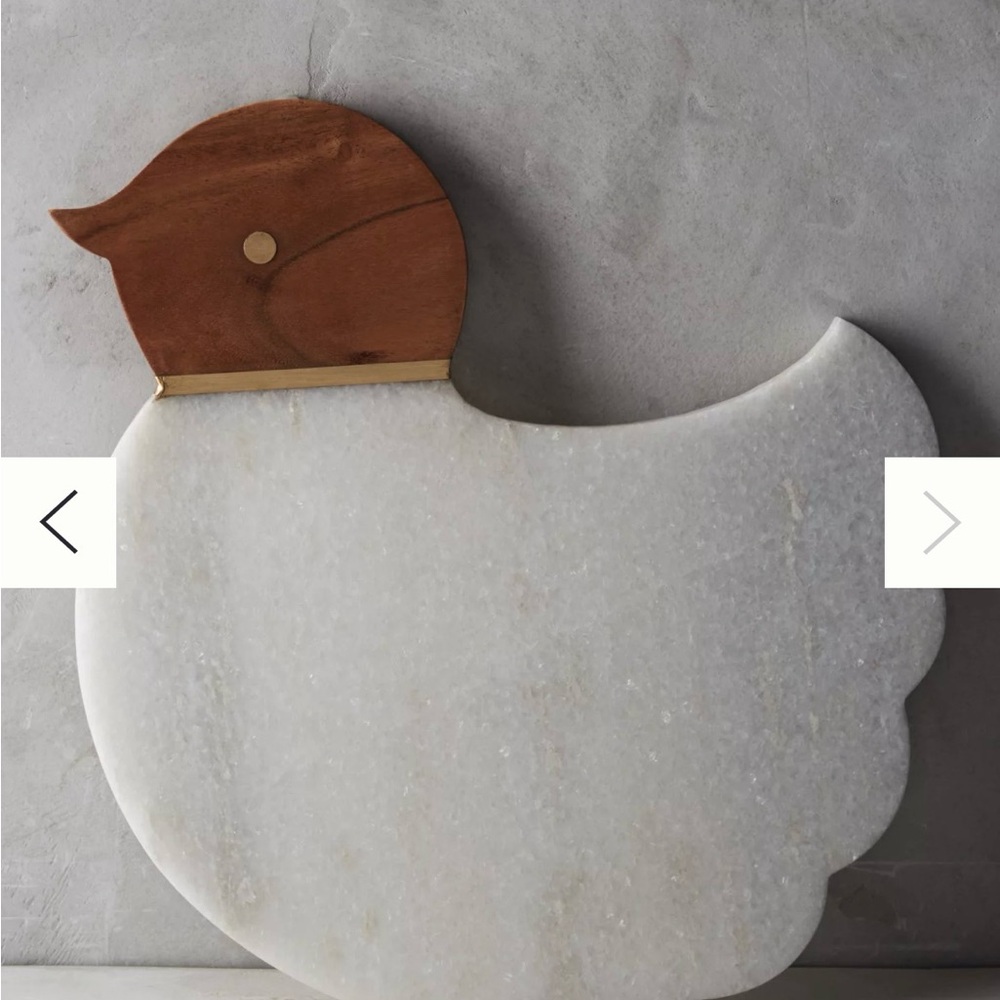 Gently used Anthropologie Cluck & Coo cutting board (Dove)